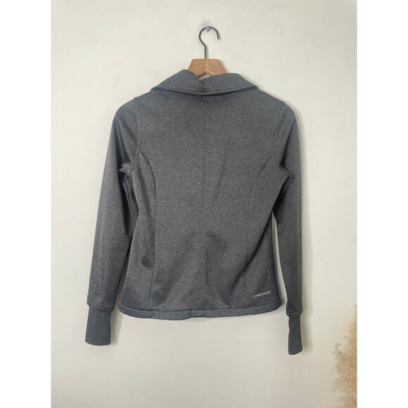 HEAD Gray Moto Jacket XS Asymmetrical Zip Up Lightweight Collared Coat - Picture 7 of 8